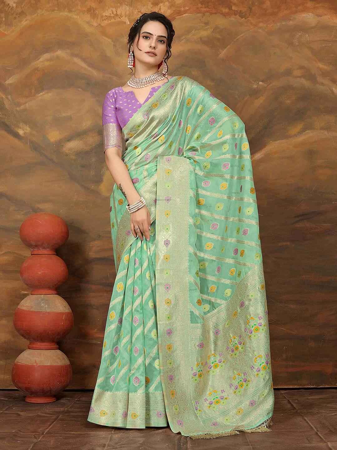 Regal Banarasi Organza Saree with Zari Work