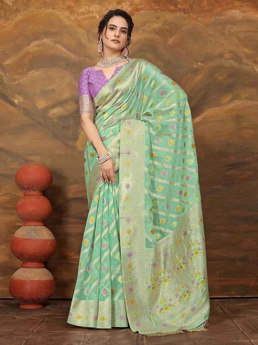 Regal Banarasi Organza Saree with Zari Work