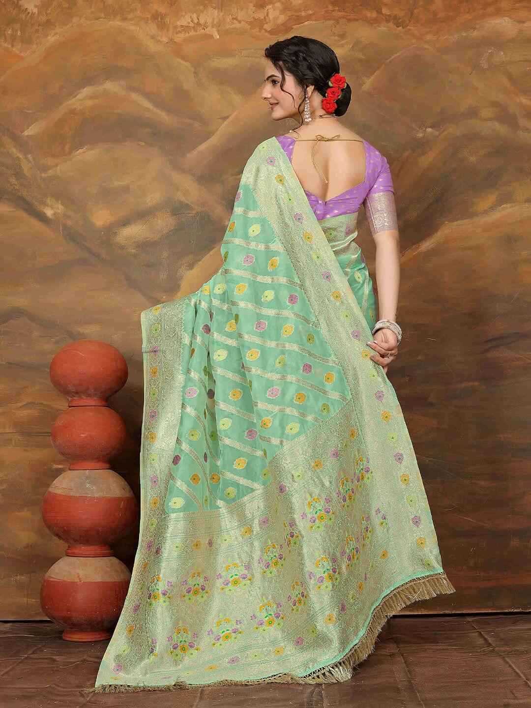 Regal Banarasi Organza Saree with Zari Work