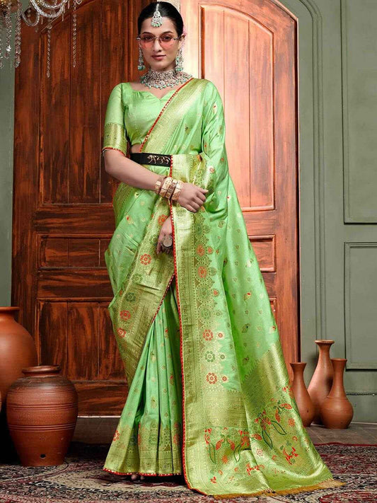 Premium Green Silk Saree - Elegant Choice for Festive Occasions