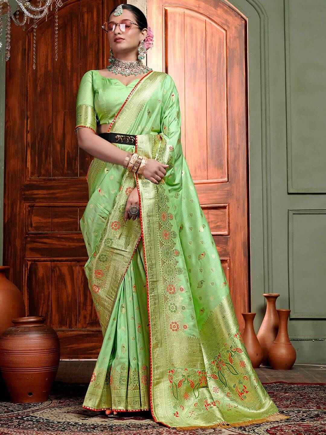 Premium Green Silk Saree - Elegant Choice for Festive Occasions