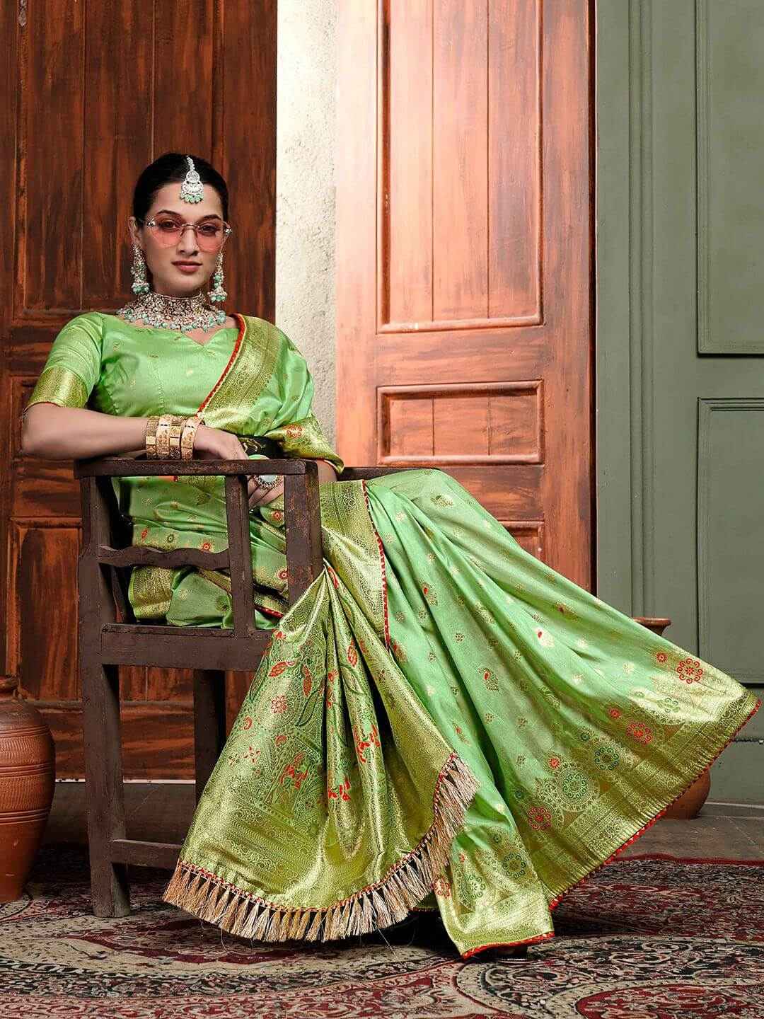 Premium Green Silk Saree - Elegant Choice for Festive Occasions