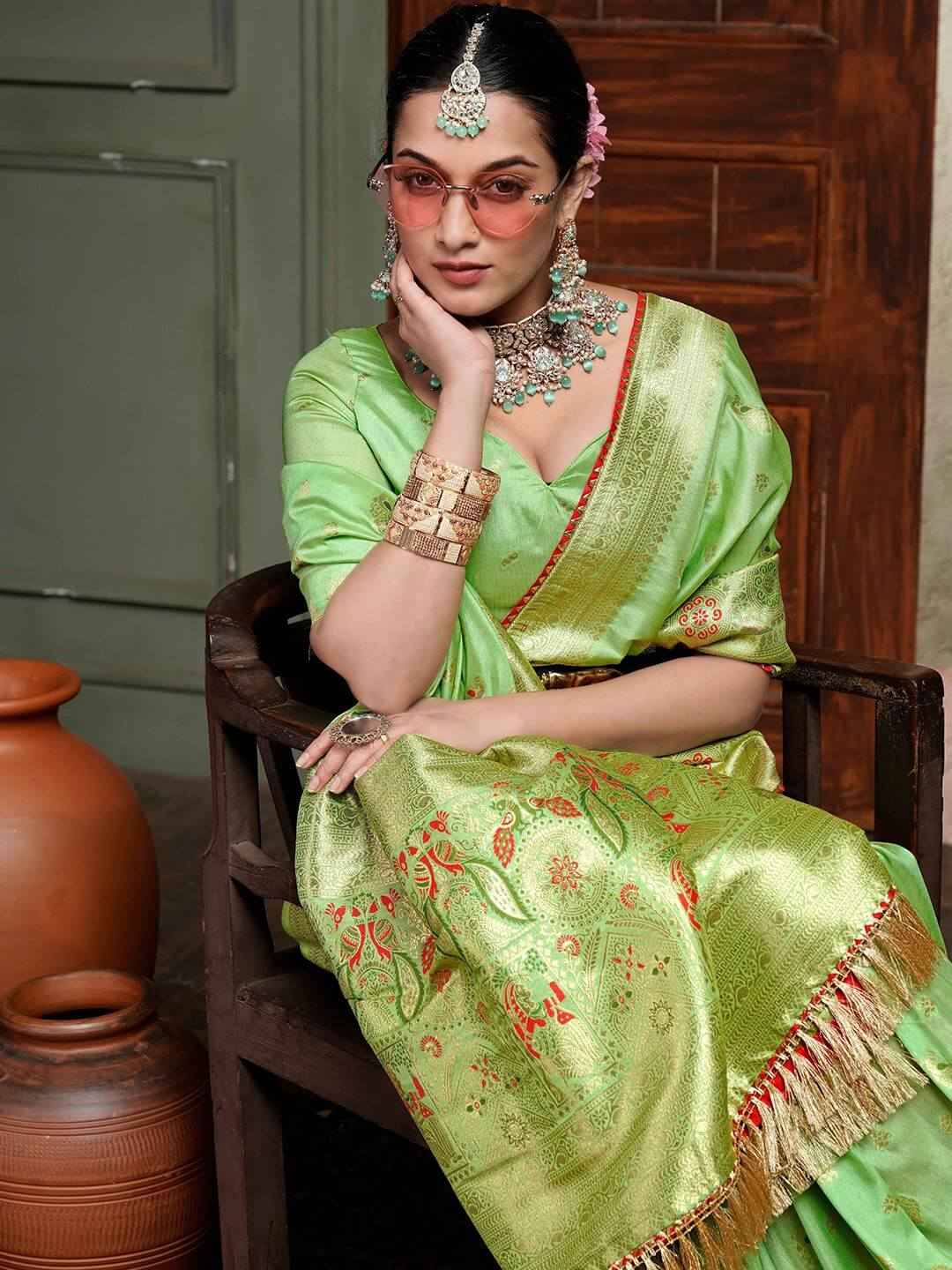 Premium Green Silk Saree - Elegant Choice for Festive Occasions