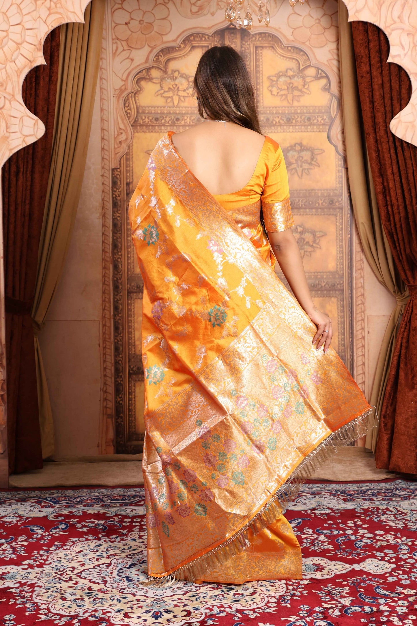 Handwoven Golden Yellow Kanjivaram Silk Saree