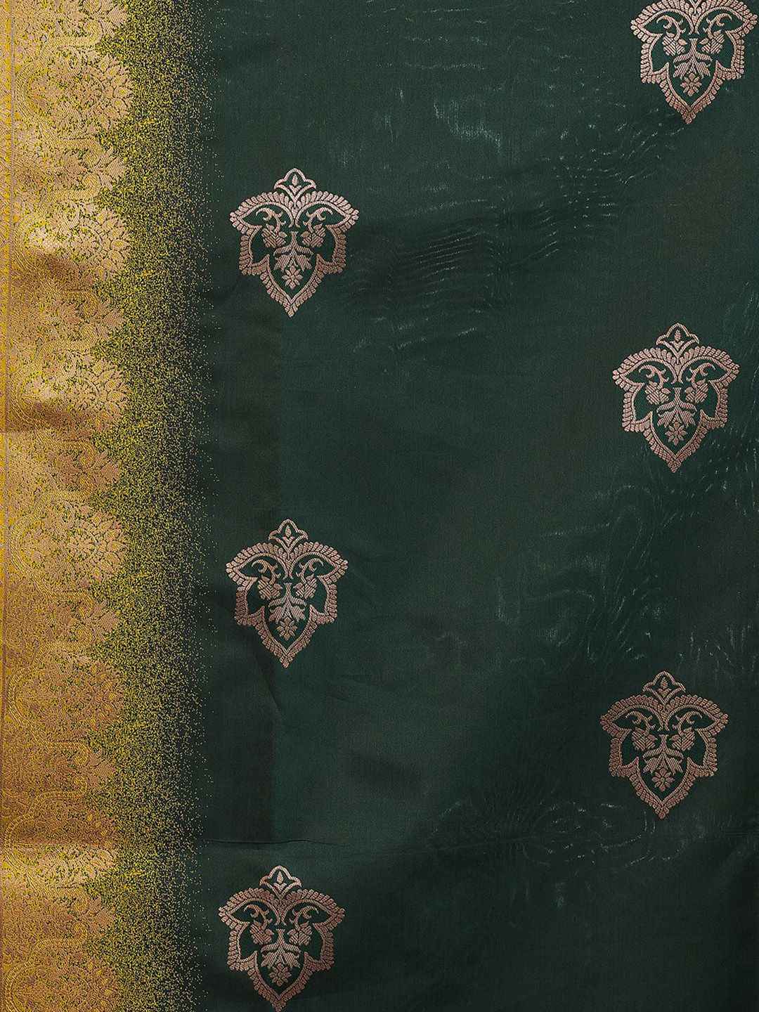 Emerald Gold Zari Woven Silk Blend Saree