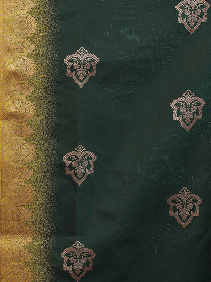 Emerald Gold Zari Woven Silk Blend Saree