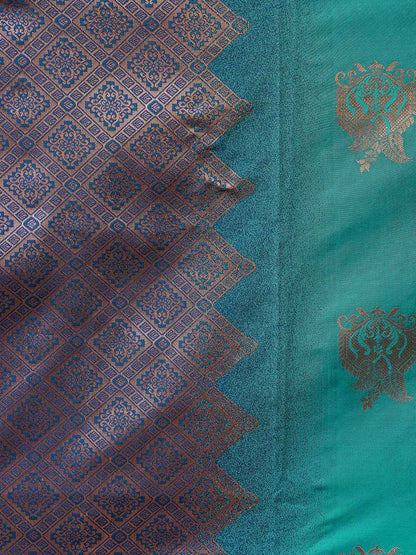 Regal Blue Banarasi Silk Blend Saree with Zari Detail