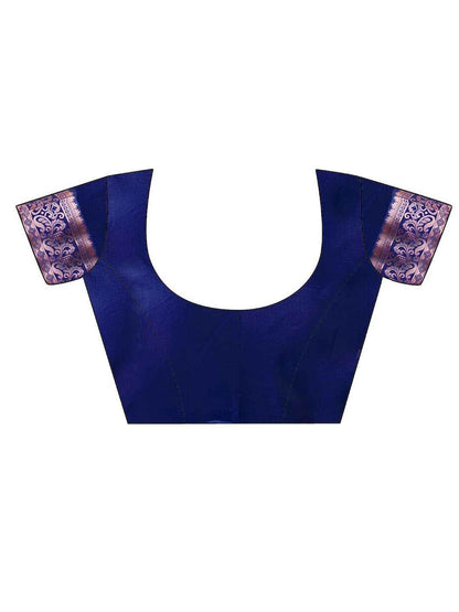 Regal Blue Banarasi Silk Blend Saree with Zari Detail