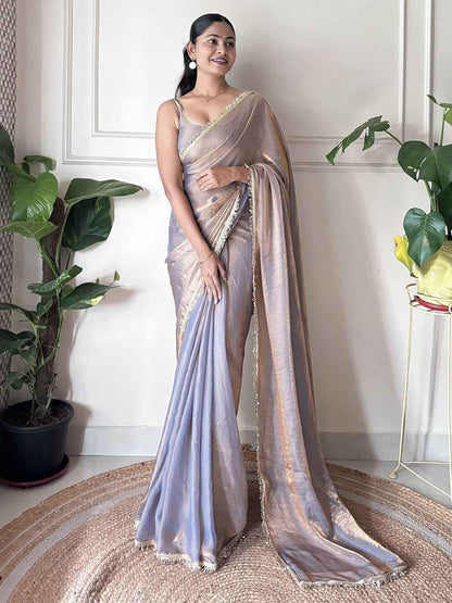 Gunmetal Glam Party Wear Saree