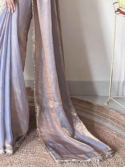 Gunmetal Glam Party Wear Saree