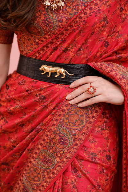 Rani Vasundhara Pure Pashmina – Heritage Crimson Heirloom Saree