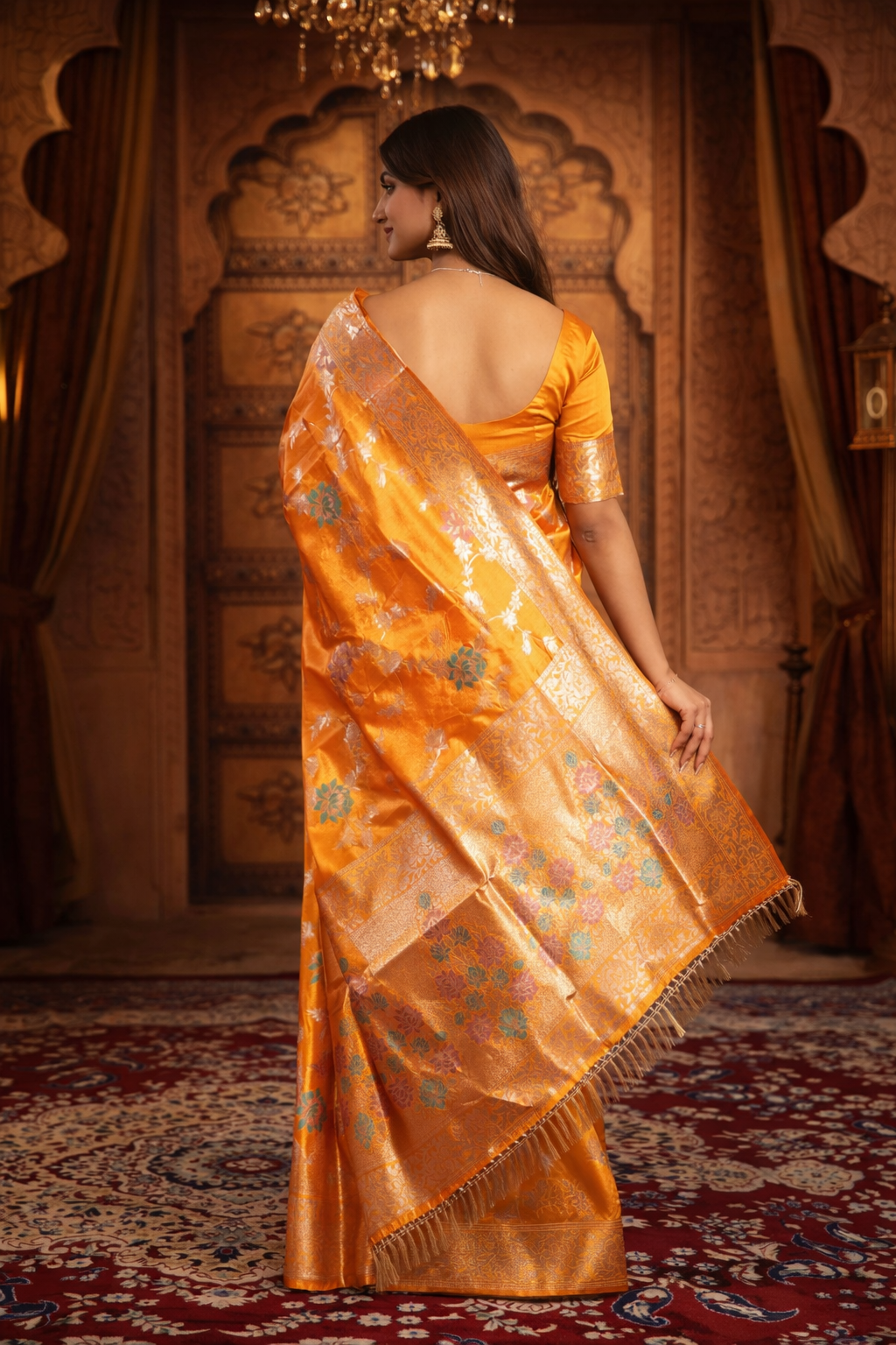 Handwoven Golden Yellow Kanjivaram Silk Saree