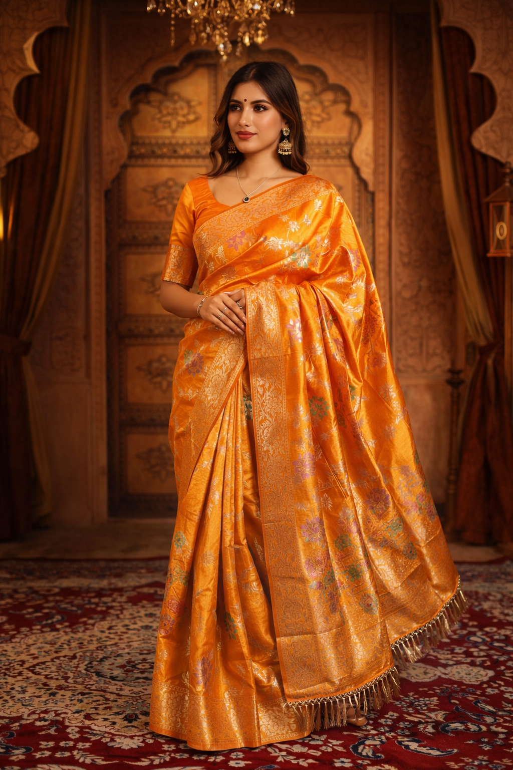 Handwoven Golden Yellow Kanjivaram Silk Saree