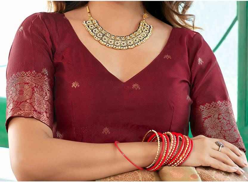 Elegant Beige & Brown Zari Woven Silk Blend Saree with Woven Border