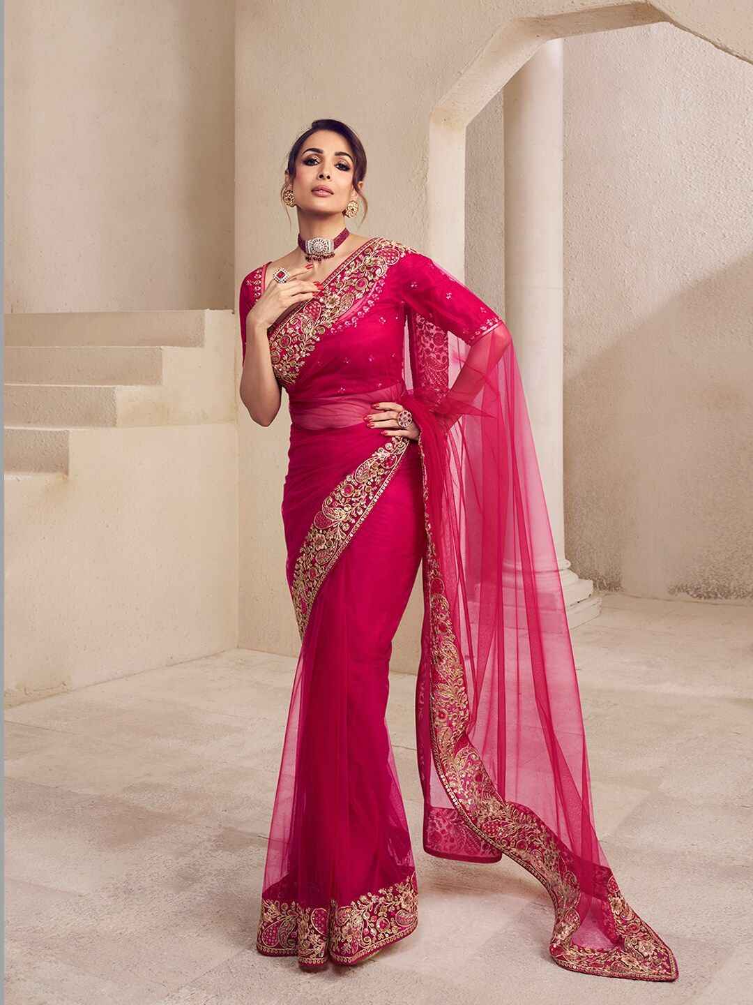 Maharani Glam Couture Designer Embroidered Saree