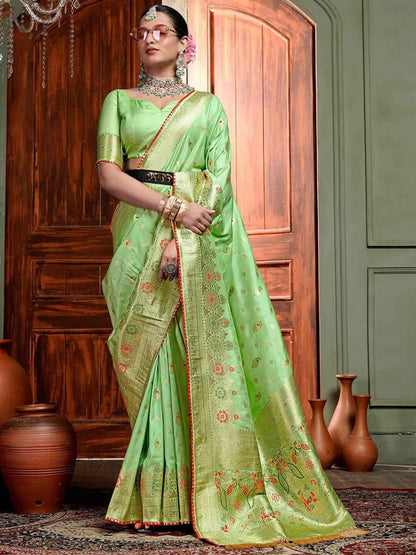 Premium Green Silk Saree - Elegant Choice for Festive Occasions